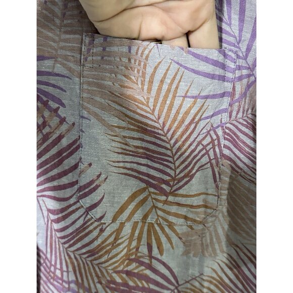 Tenth & Ocean Washable Linen Topical Short Sleeve Button Down Shirt Men's XL - Picture 3 of 7